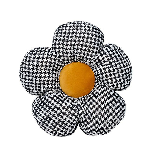 Car cartoon headrest waist pillow female flower office cute waist pillow houndstooth pillow car seat interior
