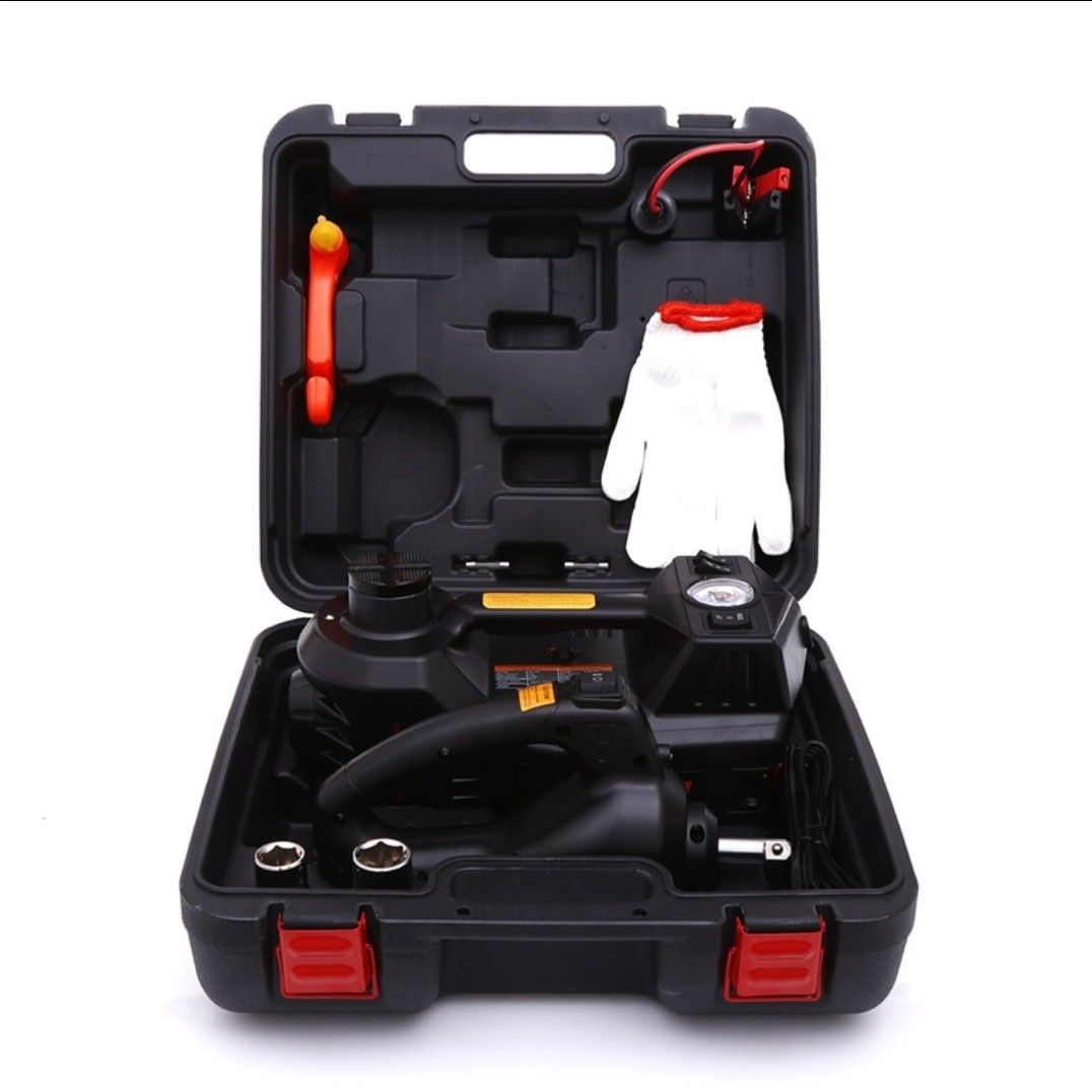 Air pump off-road tire change car electric wrench 12v repair tool 5 multi-function hydraulic jack set tons