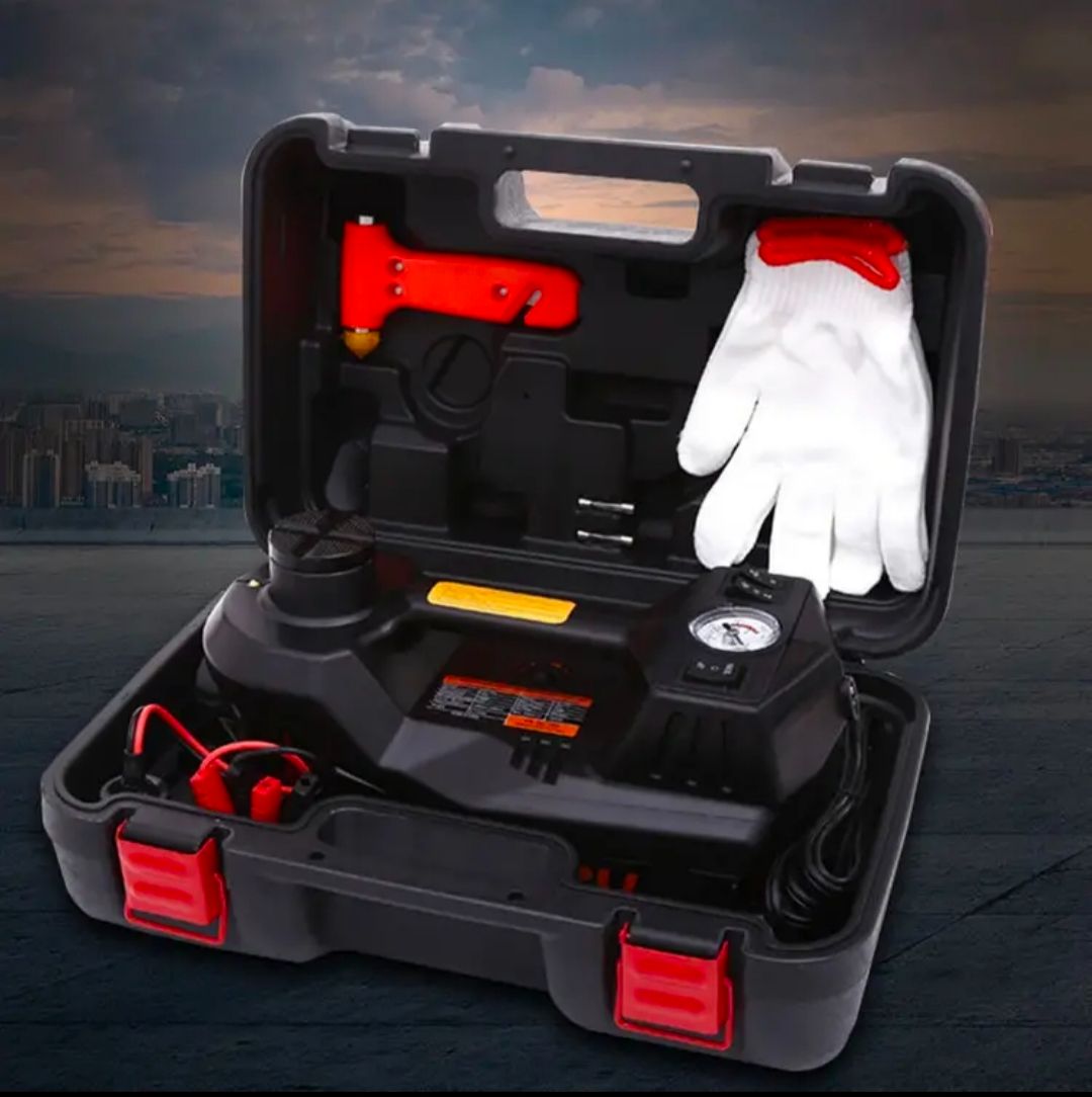 Air pump off-road tire change car electric wrench 12v repair tool 5 multi-function hydraulic jack set tons