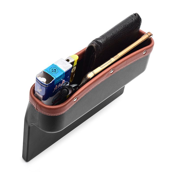 Car gap storage box creative car seat trash can multifunctional leather storage box