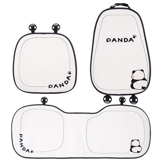 Cartoon panda car seat cushion summer ice silk breathable car seat cushion all season car seat cooling pad