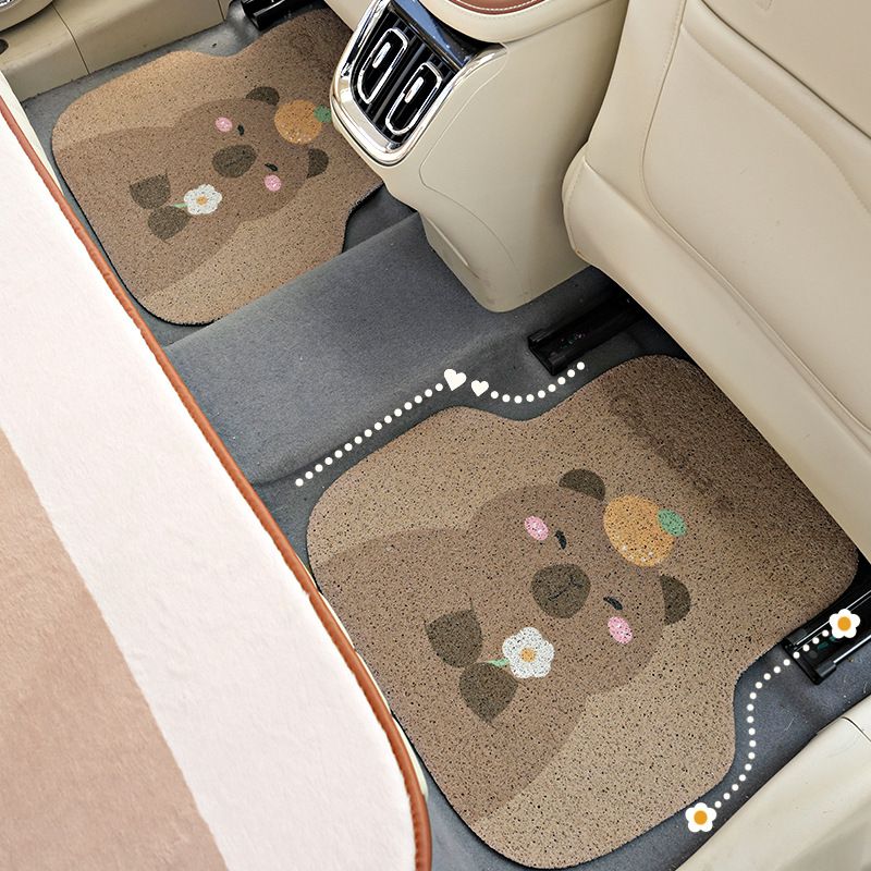 Capibara car floor mat wire ring wear resistant and dirt resistant universal cleaning car seat cushion
