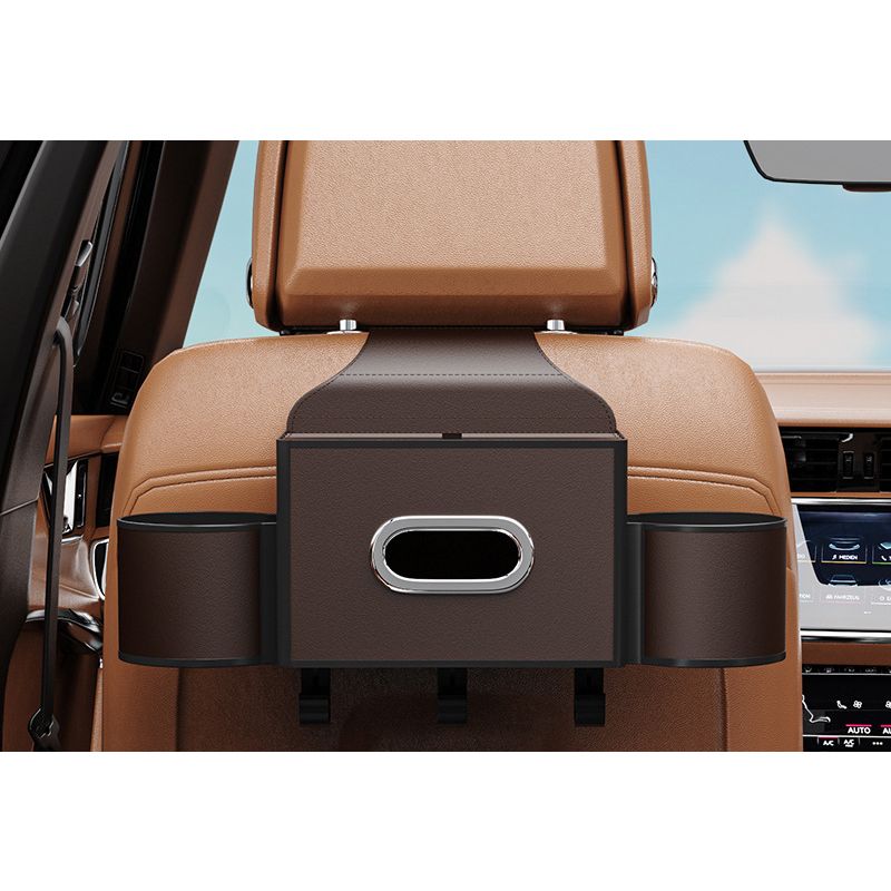 Car seat back storage box multi-functional storage bag storage box rear drainage cup car paper towel box rack