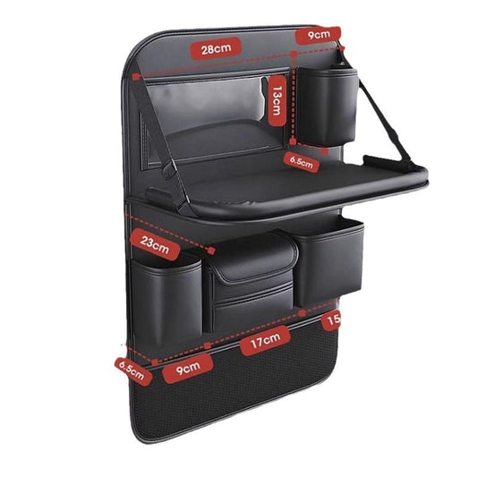 High-end car seat back storage bag, multi-functional rear hanging bag, foldable table board and shelf for car use