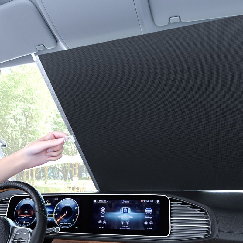 Car sunshade, sun protection and heat insulation curtain, parking car interior foldable front windshield window shading panel
