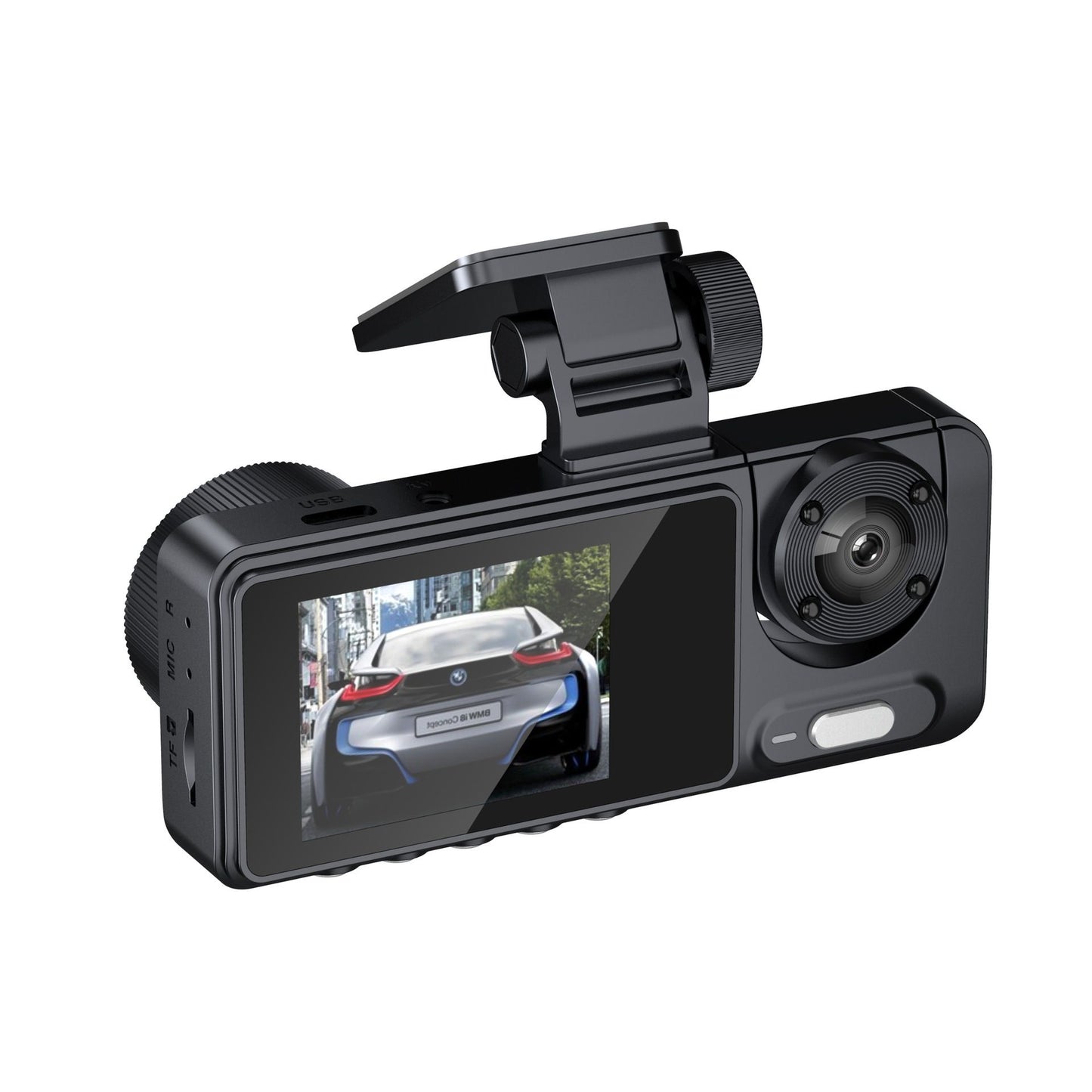 We have selected a 1080P mobile phone interconnection WIFI 3 lens car recorder