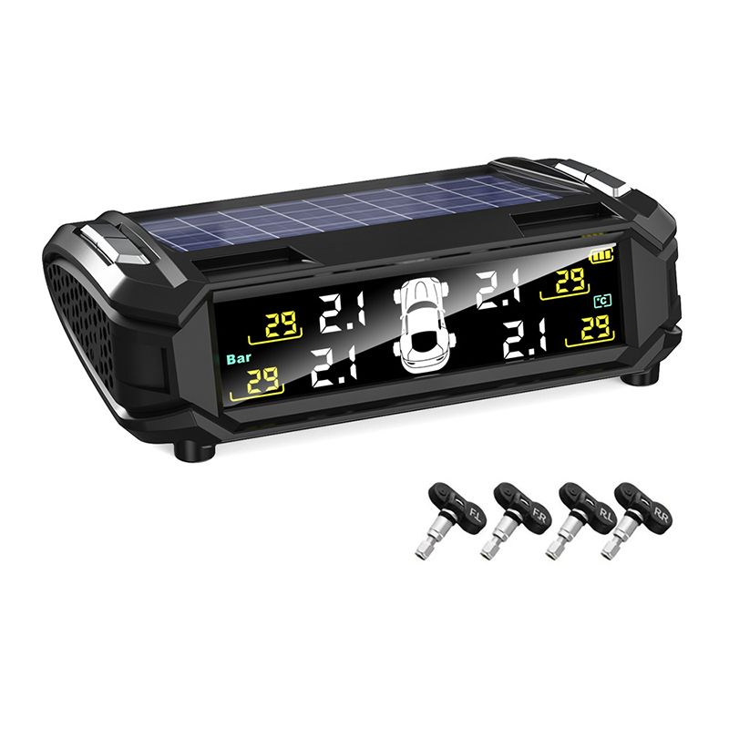The tire pressure monitor tpm is a built-in external wireless solar pressure sensor