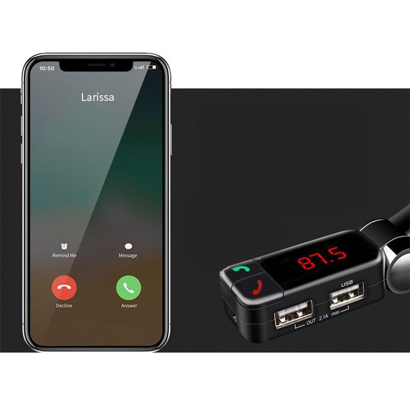 Car Bluetooth Car MP3 Bluetooth hands-free car MP3 player dual USB car charger bc06