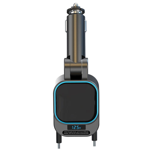 96W car charger with retractable fast charging cable cigarette lighter one to four super fast charging Apple TPYE-C