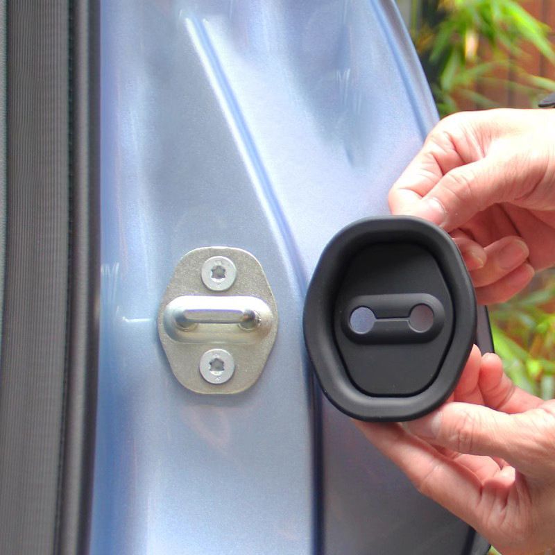 Car door shock absorption silicone gasket anti-rust cover car door lock catch protection cushion shock absorption buffer gasket door closing silent patch