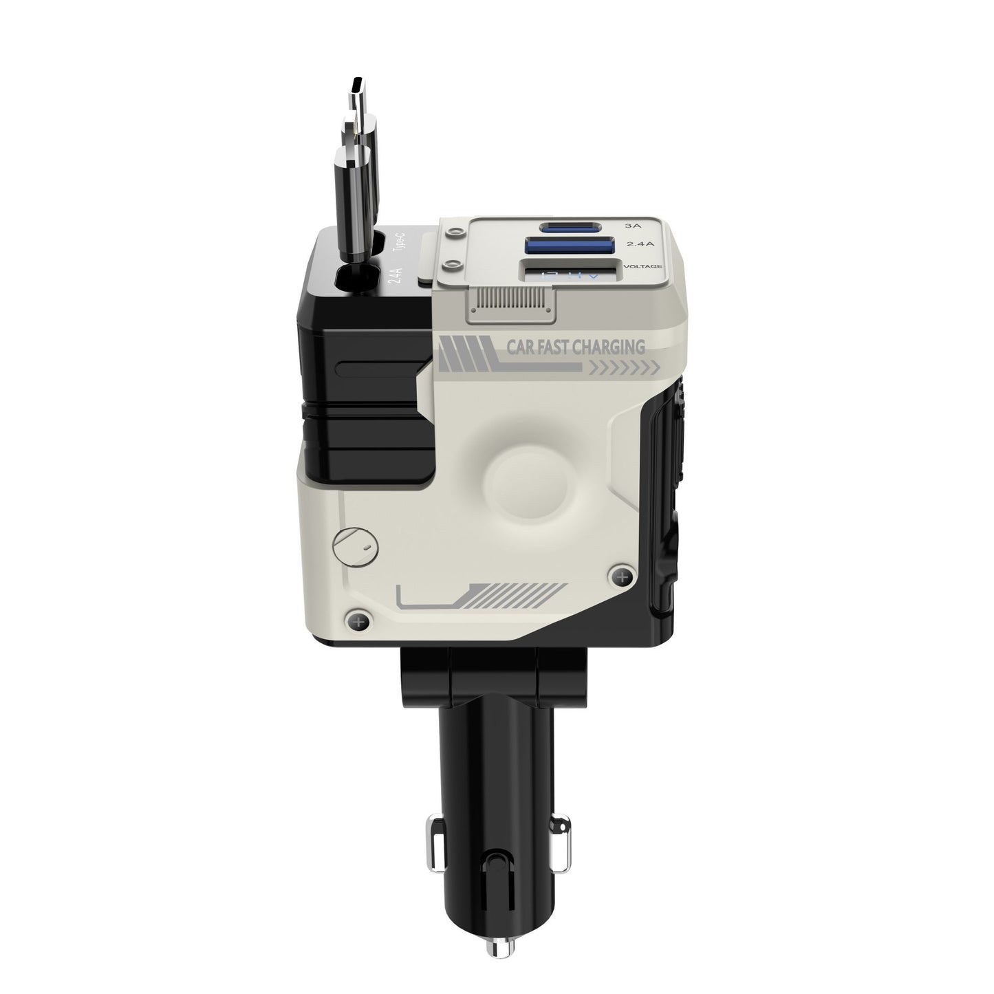 Mecha car mobile phone charger supports 120W super fast charging flash charging retractable cable four-in-one