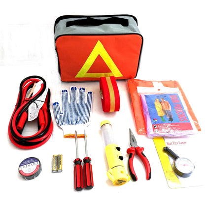 Car emergency rescue kit, car first aid kit, car emergency tools, fire extinguisher, fire line, self-driving emergency equipment