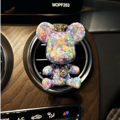 Car aromatherapy creative personality bear car air outlet perfume clip men and women car online celebrity ornaments installed Wanbai