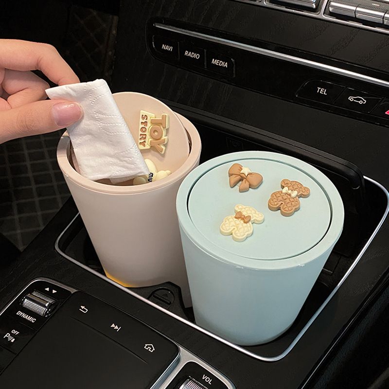 Car trash can car umbrella storage cute cartoon front row multi-function garbage bag car storage bucket