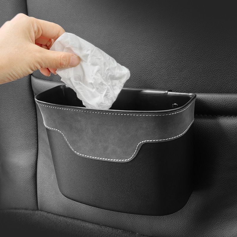 Suede car trash can car supplies storage bag car trash box car bag