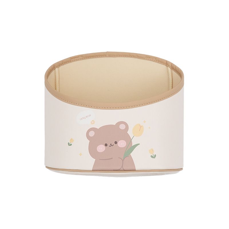 Car storage bucket leather car storage bucket hanging cartoon rabbit multi-function car trash can