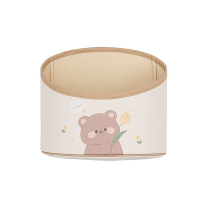 Car storage bucket leather car storage bucket hanging cartoon rabbit multi-function car trash can