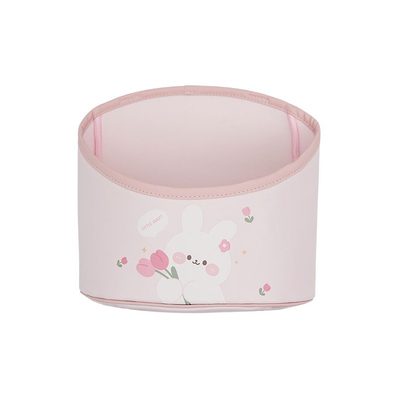 Car storage bucket leather car storage bucket hanging cartoon rabbit multi-function car trash can