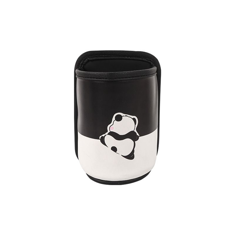 Camellia car storage bag car cup holder cute panda hanging small trash can high value