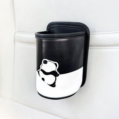 Camellia car storage bag car cup holder cute panda hanging small trash can high value