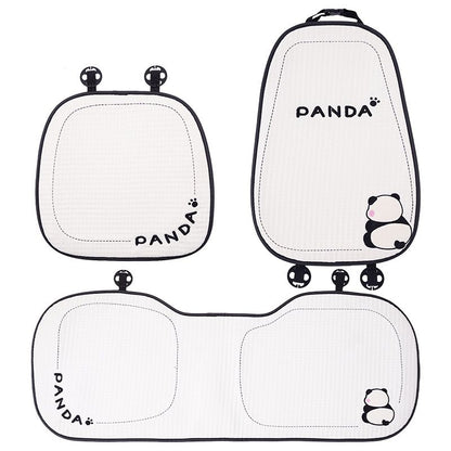 Cartoon panda car seat cushion summer ice silk breathable car seat cushion all season car seat cooling pad