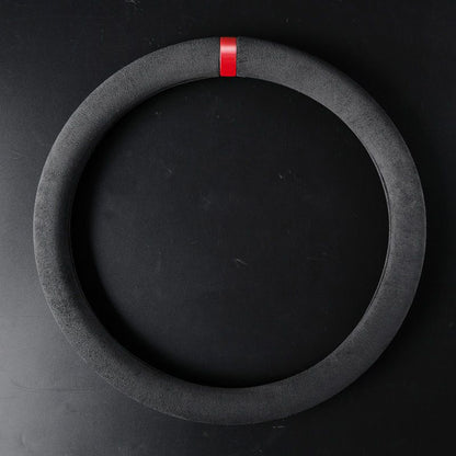 The steering wheel cover is made of all-season suede leather and suede handlebar cover. It is anti-slip, sweat-absorbing and breathable