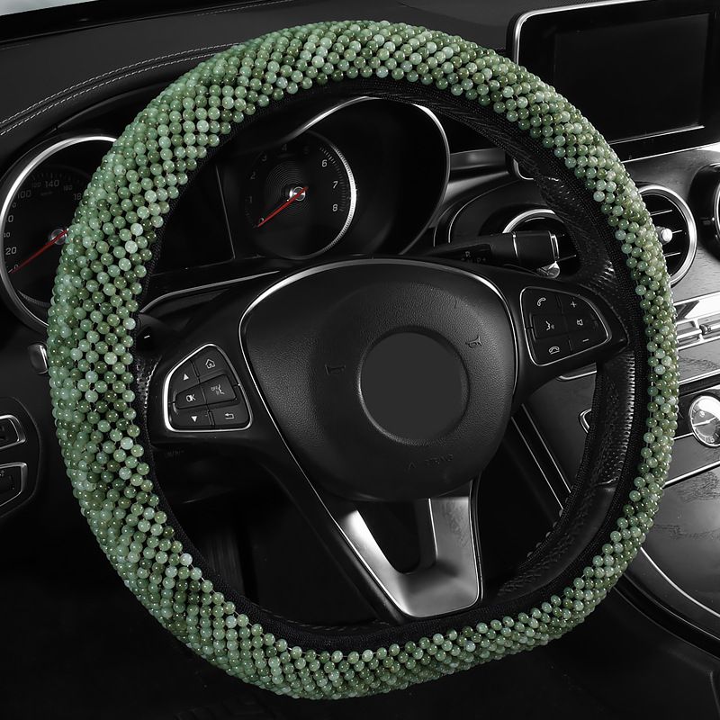 Rubber jade pure hand woven summer car steering wheel sleeve