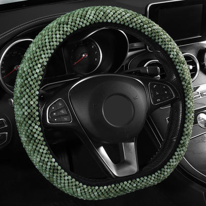 Rubber jade pure hand woven summer car steering wheel sleeve