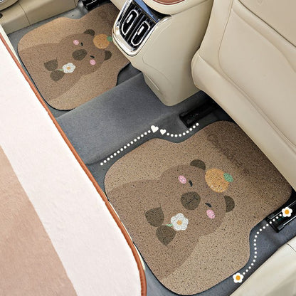 Capibara car floor mat wire ring wear resistant and dirt resistant universal cleaning car seat cushion