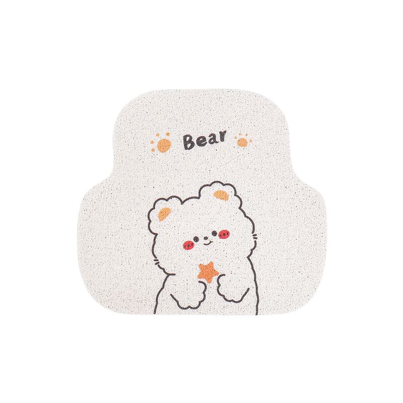 Car protection pad, car anti-dirt footpad, general female cartoon cute bear in-car silk ring footpad