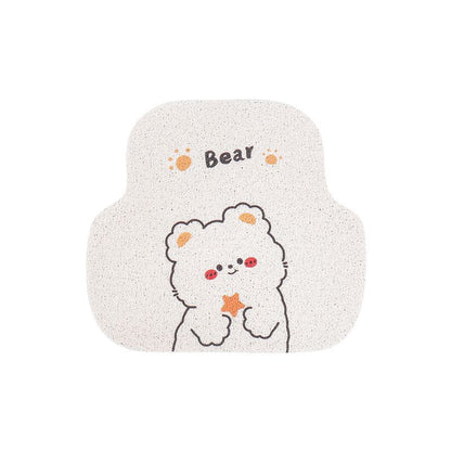 Car protection pad, car anti-dirt footpad, general female cartoon cute bear in-car silk ring footpad