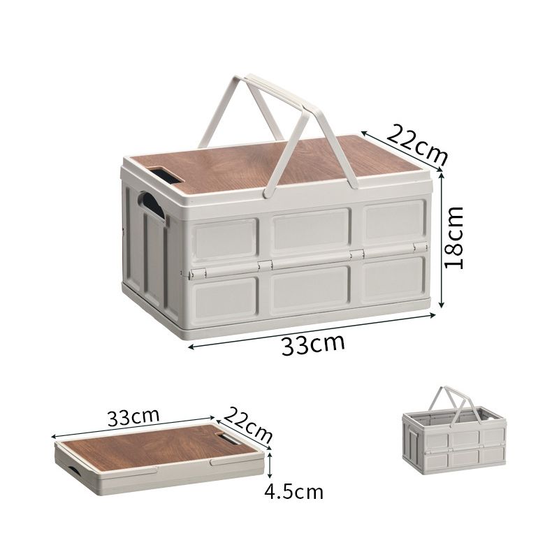Outdoor camping storage box folding box camping storage box car trunk storage box wooden lid picnic storage box