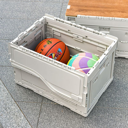 Outdoor camping storage box folding box camping storage box car trunk storage box wooden lid picnic storage box