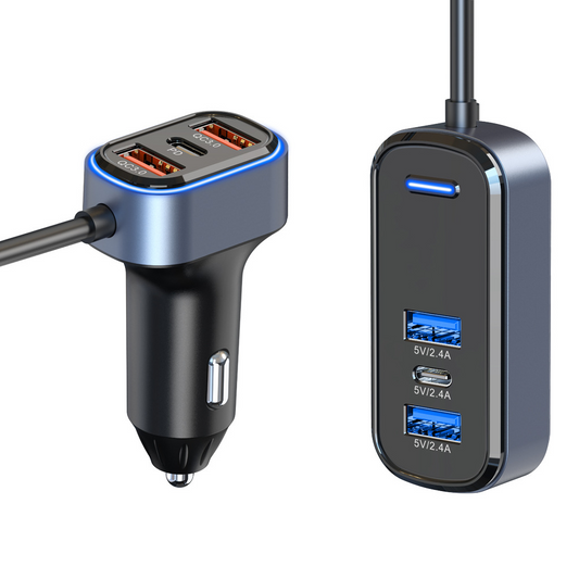 Car charger fast charging car mobile phone charger super fast charging one to six front and rear seat charging