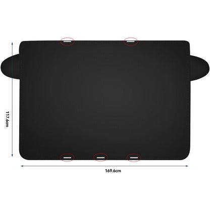 The car half hood is a universal sun protection, rainproof, heat insulation and shading cover for all seasons. It is also a thickened shading cover for the front part of the body