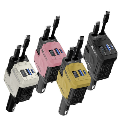 Mecha car mobile phone charger supports 120W super fast charging flash charging retractable cable four-in-one